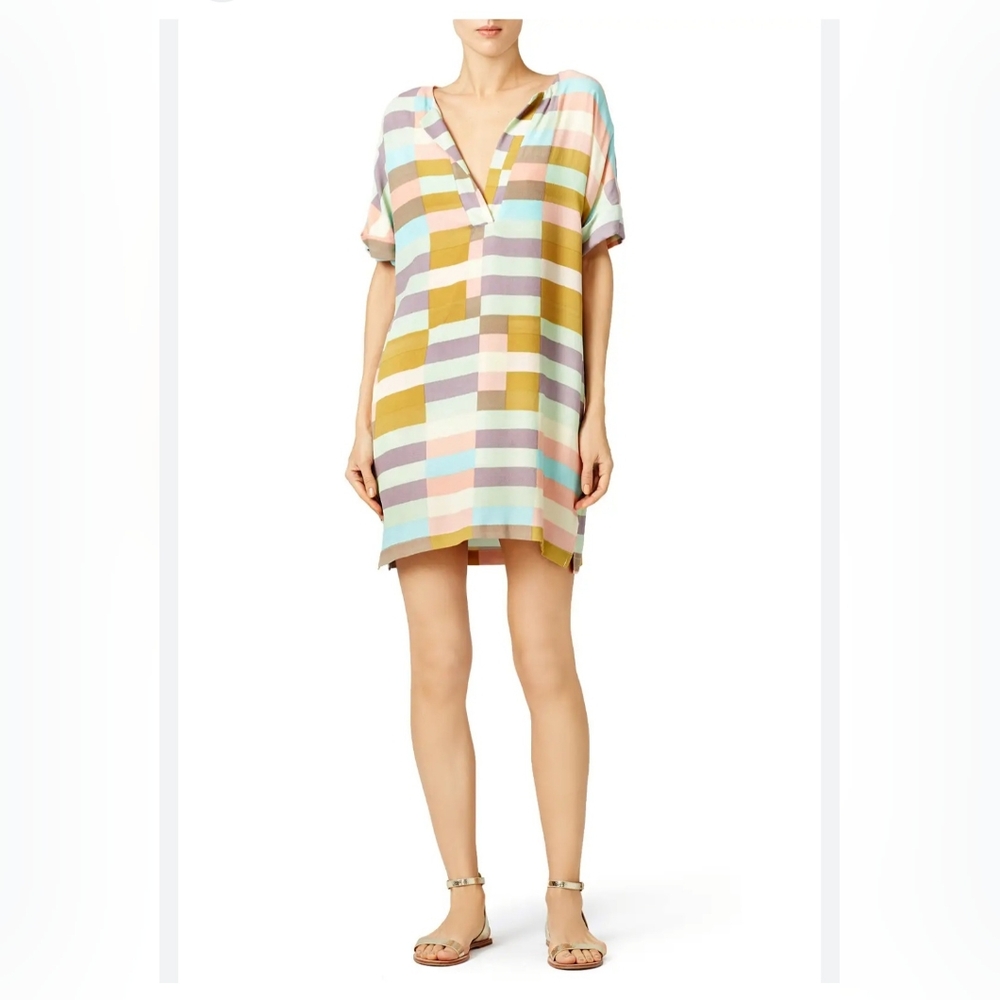 Mara Hoffman Sage Flag Stripe Shirt Dress size Small